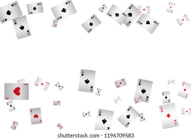 Casino Playing Cards are falling down. Playing Cards rain. Vector illustration