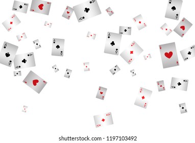 Casino Playing Cards are falling down. Playing Cards rain. Vector illustration