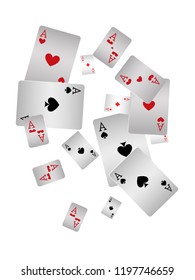 Casino Playing Cards Falling Down Vector Stock Vector (Royalty Free ...