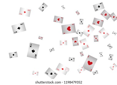 Casino Playing Cards are falling down. Playing Cards rain. Vector illustration