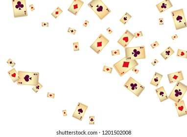 Casino Playing Cards are falling down. Playing Cards rain. Vector illustration