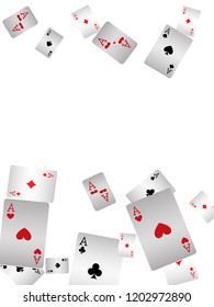Casino Playing Cards are falling down. Playing Cards rain. Vector illustration