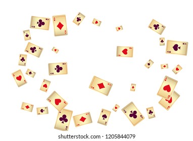 Casino Playing Cards are falling down. Playing Cards rain. Vector illustration