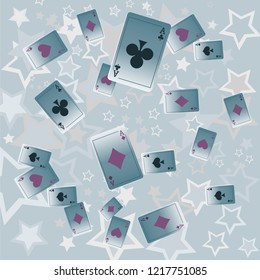 Casino Playing Cards are falling down. Playing Cards rain. Vector illustration