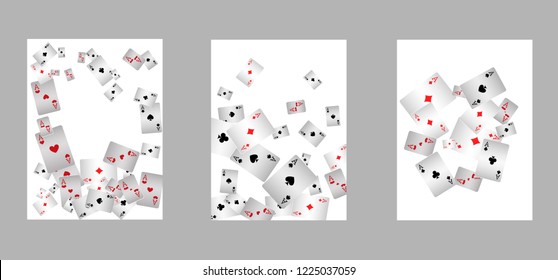Casino Playing Cards are falling down. Playing Cards rain. Vector illustration