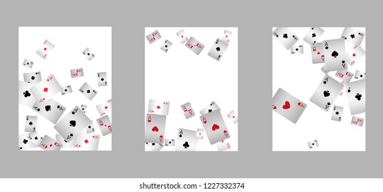 Casino Playing Cards are falling down. Playing Cards rain. Vector illustration