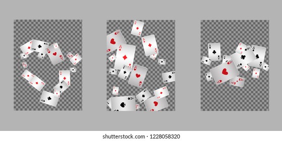 Casino Playing Cards are falling down. Playing Cards rain. Vector illustration