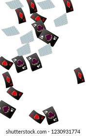 Casino Playing Cards are falling down. Playing Cards rain. Vector illustration
