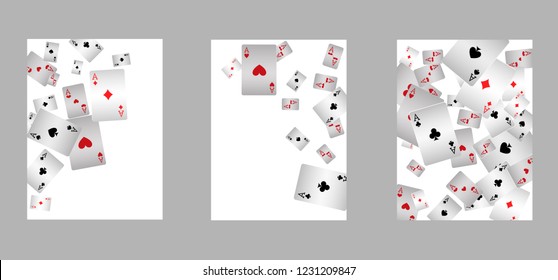 Casino Playing Cards are falling down. Playing Cards rain. Vector illustration