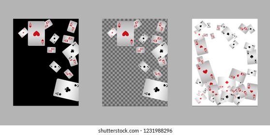 Casino Playing Cards are falling down. Playing Cards rain. Vector illustration