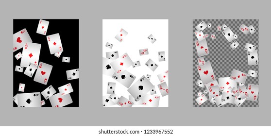 Casino Playing Cards are falling down. Playing Cards rain. Vector illustration