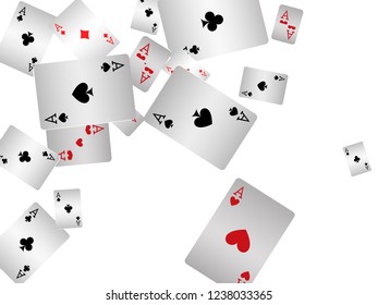 Casino Playing Cards are falling down. Playing Cards rain. Vector illustration