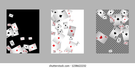 Casino Playing Cards are falling down. Playing Cards rain. Vector illustration