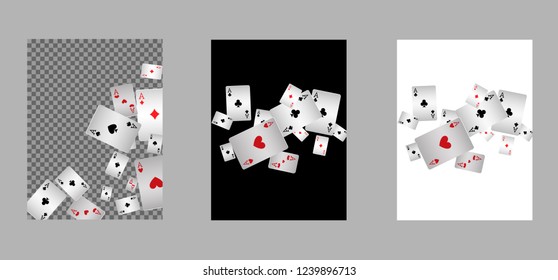 Casino Playing Cards are falling down. Playing Cards rain. Vector illustration