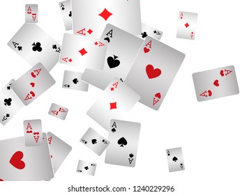 Casino Playing Cards are falling down. Playing Cards rain. Vector illustration