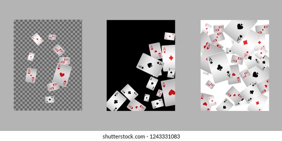 Casino Playing Cards are falling down. Playing Cards rain. Vector illustration