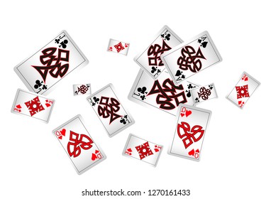 Casino Playing Cards are falling down. Vector illustration