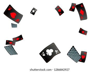 Casino Playing Cards are falling down. Vector illustration