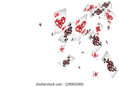 Casino Playing Cards are falling down. Vector illustration in vintage style.