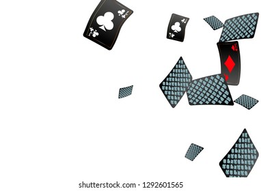 Casino Playing Cards are falling down. Playing Cards rain. Vector illustration