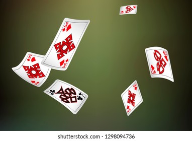 Casino Playing Cards are falling down. Vector illustration