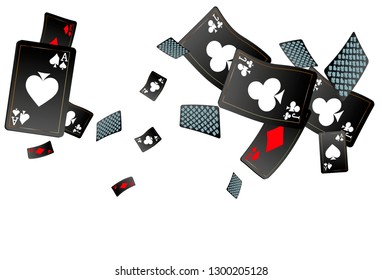 Casino Playing Cards are falling down. Vector illustration