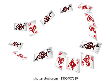 Casino Playing Cards are falling down. Vector illustration