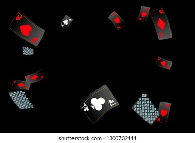 Casino Playing Cards are falling down. Vector illustration