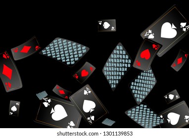 Casino Playing Cards are falling down. Playing Cards rain. Vector illustration