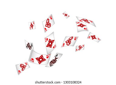 Casino Playing Cards are falling down. Playing Cards rain. Vector illustration