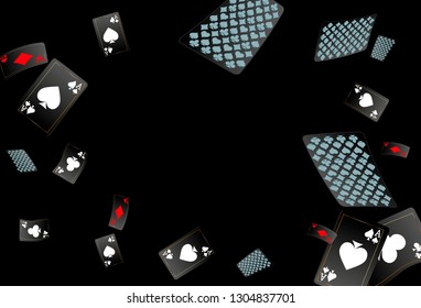 Casino Playing Cards are falling down. Vector illustration