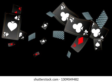 Casino Playing Cards are falling down. Vector illustration 