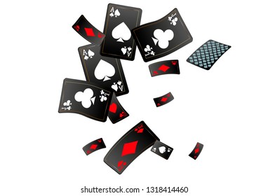 Casino Playing Cards are falling down. Vector illustration