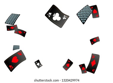 Casino Playing Cards are falling down. Vector illustration