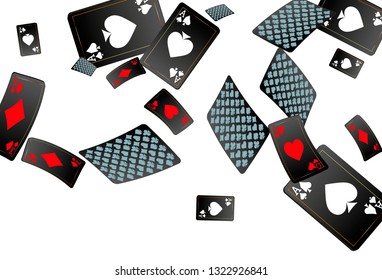 Casino Playing Cards are falling down. Playing Cards rain. Vector illustration