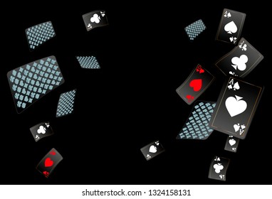 Casino Playing Cards are falling down. Vector illustration 