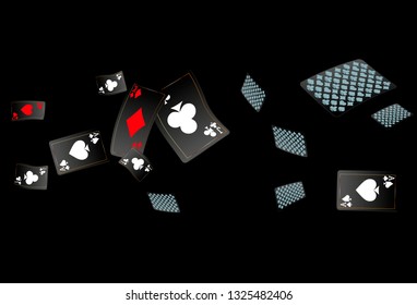Casino Playing Cards are falling down. Vector illustration