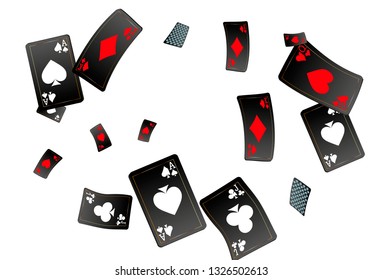Casino Playing Cards are falling down. Vector illustration