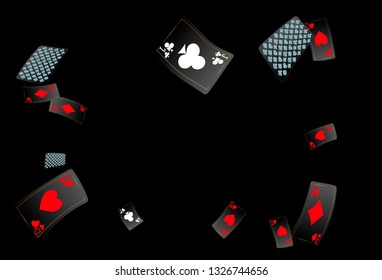 Casino Playing Cards are falling down. Vector illustration