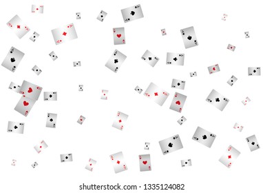 Casino Playing Cards are falling down. Playing Cards rain. Vector illustration