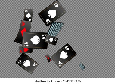 Casino Playing Cards are falling down. Vector illustration