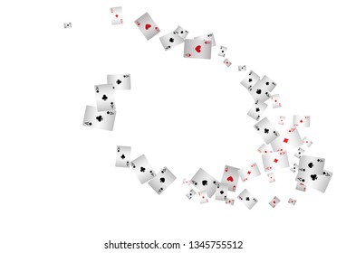 Casino Playing Cards are falling down. Playing Cards rain. Vector illustration