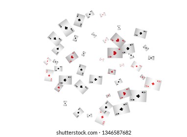 Casino Playing Cards are falling down. Playing Cards rain. Vector illustration