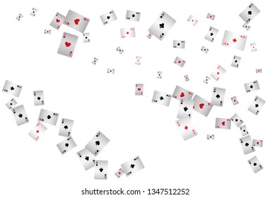 Casino Playing Cards are falling down. Playing Cards rain. Vector illustration