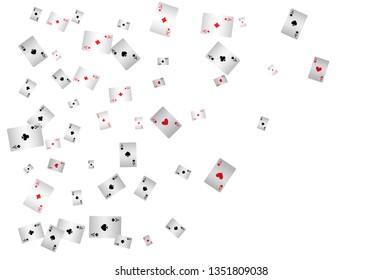 Casino Playing Cards are falling down. Playing Cards rain. Vector illustration