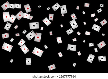 Casino Playing Cards are falling down. Playing Cards rain. Vector illustration