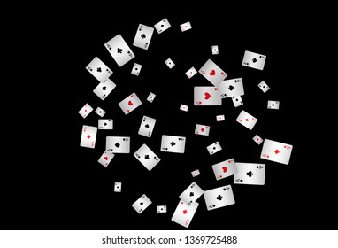Casino Playing Cards are falling down. Vector illustration
