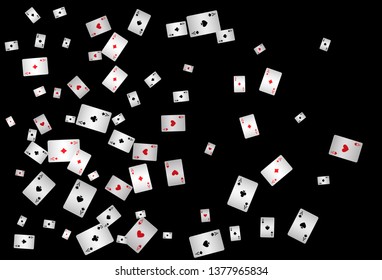 Casino Playing Cards are falling down. Vector illustration