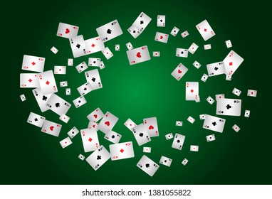 Casino Playing Cards are falling down. Vector illustration