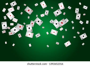 Casino Playing Cards are falling down. Playing Cards rain. Vector illustration 